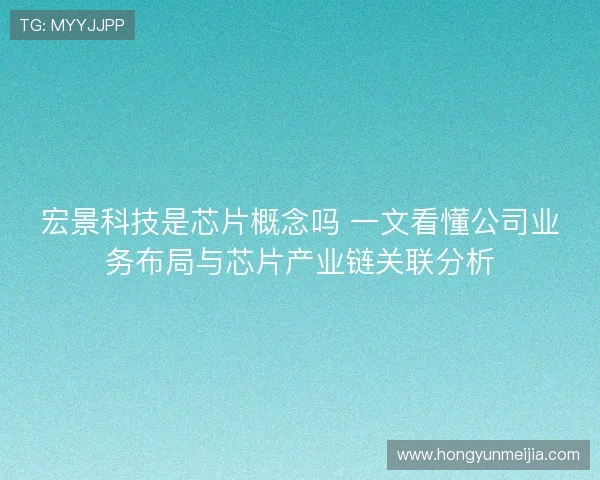 宏景科技是芯片概念吗 一文看懂公司业务布局与芯片产业链关联分析